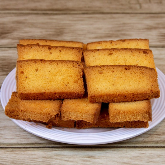 Eggless cake rusk